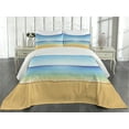 thumbnail image 1 of Ambesonne Summer Quilted Coverlet 3 Pcs, Exotic Hot Sunny Nature, Queen Size, Cream Turquoise, 1 of 4