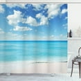 thumbnail image 1 of Ambesonne Summer Shower Curtain, Exotic Beach Vivid Sky, 69"Wx75"L, Sky Blue Aqua, 1 of 5