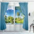 thumbnail image 1 of Ambesonne Summer Shower Curtain, Rural Lake River View, 69"Wx84"L, Slate Blue Green White, 1 of 5
