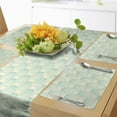 thumbnail image 1 of Ambesonne Summer Table Runner & Placemats, Mollusk Seashell Oysters, Placemat 4 pcs + Runner 12"x90", Turquoise and Ivory, 1 of 2
