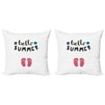 thumbnail image 1 of Ambesonne Summer Throw Pillow Cover 2 Pack, Hello Flip Flops Seashell, 18", Charcoal Grey Multicolor, 1 of 2