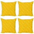 thumbnail image 1 of Ambesonne Summer Throw Pillow Cover 4 Pack, Sun Solar Sketchy, 24", Yellow, 1 of 2