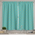 thumbnail image 1 of Ambesonne Summer Vibes Kitchen Curtains, Cartoon Sun Pattern, 55"x24", Mustard Cadet Blue, 1 of 1