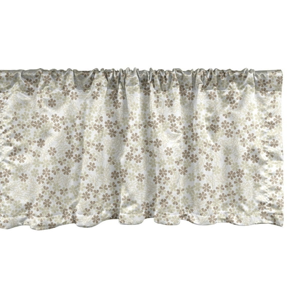 Ambesonne Summer Window Valance, Flowers Bouquet Blooms, 42" x 18", Beige Umber Cream