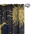 thumbnail image 1 of Ambesonne Sun and Moon Curtains, Gold Tone Lunar Print, Pair of 28"x63", Dark Blue Grey Mustard, 1 of 1