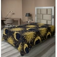 thumbnail image 1 of Ambesonne Sun and Moon Flat Bedding Sheet Soft Top Sheet, Gold Tone Lunar Print, Twin, Dark Blue Grey Mustard, 1 of 1