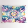 thumbnail image 1 of Ambesonne Sun and Moon Pillow Sham, Boho Sky Clouds Lunar, 26" X 20", Pale Purple Blue and Cream, 1 of 2