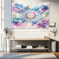 thumbnail image 1 of Ambesonne Sun and Moon Tapestry Wall Hanging, Boho Sky Clouds Lunar, 60"x40", Pale Purple Blue and Cream, 1 of 4