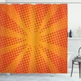 thumbnail image 1 of Ambesonne Sunburst Shower Curtain, Half Tone Dots Retro Rays, 69"Wx70"L, Vermilion and Marigold, 1 of 5