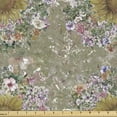 thumbnail image 1 of Ambesonne Sunflower Fabric by the Yard Upholstery, Blooming Flower Petal Art, 5 Yards, Slate Brown Fawn and Caramel, 1 of 5