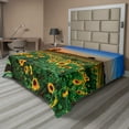 thumbnail image 1 of Ambesonne Sunflower Flat Sheet, Flower Field at Sunset, King Size, Multicolor, 1 of 1