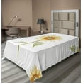 thumbnail image 1 of Ambesonne Sunflower Flat Sheet, Minimalistic Art, Twin Size, Yellow Green, 1 of 1