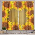 thumbnail image 1 of Ambesonne Sunflower Kitchen Curtains, Flower Frame Circle, 55"x45", Brown Orange, 1 of 3