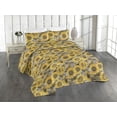 thumbnail image 1 of Ambesonne Sunflower Quilted Bedspread Set 3 Pcs, Vintage Botanical Floral, Twin, Earth Yellow and Grey, 1 of 4