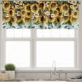 thumbnail image 1 of Ambesonne Sunflower Window Valance, Cartoon Helianthus Huddle, 54" X 12", Mustard Fern Green Blue, 1 of 5