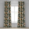 thumbnail image 1 of Ambesonne Sunflowers Grommet Curtain, Nostalgic Floral Summer, 50"x108", Pastel Yellow Dark Rust, 1 of 1