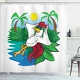 thumbnail image 1 of Ambesonne Sunglasses Shower Curtain, Rooster Exotic Paradise, 69"Wx75"L, Fern Green Multicolor, 1 of 3