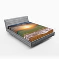 thumbnail image 1 of Ambesonne Sunset Fitted Sheet, Idyllic Beach Scenery, Queen Size, Multicolor, 1 of 3