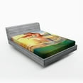 thumbnail image 1 of Ambesonne Sunset Fitted Sheet, Mermaid Playing Violin, Queen Size, Multicolor, 1 of 2