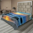 thumbnail image 1 of Ambesonne Sunset Flat Sheet, Sandy Peaceful Beach, Full Size, Blue Yellow, 1 of 1