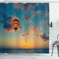 thumbnail image 1 of Ambesonne Sunset Shower Curtain, Skyline Horizon at Sea, 69"Wx75"L, Blue Yellow, 1 of 3