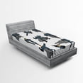 thumbnail image 1 of Ambesonne Superhero Fitted Sheet, Superpowered Hero, Twin Size, White Grey, 1 of 2
