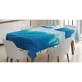thumbnail image 1 of Ambesonne Surf Tablecloth Rectangular Table Cover, Giant Sea Ocean Waves, 52"x70", Blue, 1 of 3