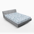 thumbnail image 1 of Ambesonne Surfboard Fitted Sheet, Doodle Summertime, Full Size, Petrol Blue Slate Blue, 1 of 3