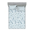 thumbnail image 1 of Ambesonne Surfboard Fitted Sheet & Pillow Sham Set, Doodle Summertime, Queen, Petrol Blue Slate Blue, 1 of 2