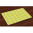 thumbnail image 1 of Ambesonne Surfboard Place Mats Set of 4, Summertime Hobby, Standard Size, Yellow Pink Blue, 1 of 4