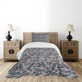 thumbnail image 1 of Ambesonne Surfboard Quilted Bedspread Set 2 Pcs, Exotic Waters Fun, Twin Size, Tan Teal Mauve, 1 of 3