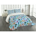 thumbnail image 1 of Ambesonne Surfboard Quilted Bedspread Set 3 Pcs, Exotic Hawaii Sports, King Size, Multicolor, 1 of 5