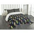 thumbnail image 1 of Ambesonne Surfboard Quilted Bedspread Set 3 Pcs, Memphis 80s Style, Queen Size, Multicolor, 1 of 5