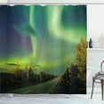 thumbnail image 1 of Ambesonne Surreal Shower Curtain, Nordic Rays of Sun, 69"Wx84"L, Blue Lime and Fern Green, 1 of 5