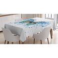 thumbnail image 1 of Ambesonne Swallowtail Butterfly Tablecloth Rectangular Table Cover, Curls Dots, 60"x90", Blue Turquoise Orange, 1 of 4