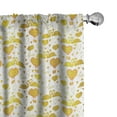 thumbnail image 1 of Ambesonne Swan 4-Panel Curtains, Love Text Birds Heart Balloons, 56"x63", Dark Yellow Mustard, 1 of 4