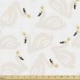 thumbnail image 1 of Ambesonne Swan Fabric by the Yard Upholstery, Doodle Pastel, 5 Yards, Peach Marigold Black, 1 of 4