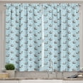 thumbnail image 1 of Ambesonne Swan Kitchen Curtains, Dark Swans on Pale Blue, 55"x39", Grey Pale Blue Red, 1 of 3