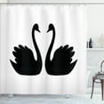 thumbnail image 1 of Ambesonne Swan Party Shower Curtain, Aquatic Bird Symmetry, 69"Wx84"L, Black and White, 1 of 4