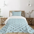 thumbnail image 1 of Ambesonne Swan Quilted Bedspread Set 2 Pcs, Dark Swans on Pale Blue, Twin Size, Grey Pale Blue Red, 1 of 3