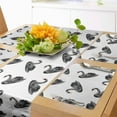 thumbnail image 1 of Ambesonne Swan Table Runner & Placemats, Aquarelle Black Birds, Placemat 4 pcs + Runner 12"x72", Charcoal Grey White Red, 1 of 2
