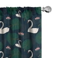 thumbnail image 1 of Ambesonne Swans Window Curtains, Bird Water Lily and Leaves, Each 28" W x 95" L, Dark Blue and Multicolor, 1 of 4