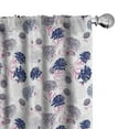 thumbnail image 1 of Ambesonne Swans Window Curtains, Spring Floral Gracious Animal, Each 28" W x 63" L, Pale Pink Sea Blue, 1 of 4