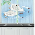 thumbnail image 1 of Ambesonne Swans Kitchen Curtains, Gracious River Nature Scenery, 55"x39", Pale Blue Multicolor, 1 of 3