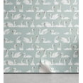thumbnail image 1 of Ambesonne Swans Peel & Stick Wallpaper for Home, Grunge Asymmetric Birds Swim, 13"x36", Pale Seafoam and White, 1 of 6