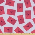 thumbnail image 1 of Ambesonne Sweetheart Fabric by the Yard Upholstery, Love Letter Couple Art, 2 Yards, Dark Coral Pastel Purple, 1 of 5