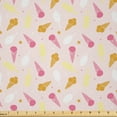 thumbnail image 1 of Ambesonne Sweets Fabric by the Yard Microfiber, Ice Cream Cones Stars Desert, 10 Yards, Pink Dark Yellow, 1 of 2