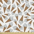 thumbnail image 1 of Ambesonne Sweets Fabric by the Yard Upholstery, Yummy Desert Gelato, 2 Yards, Pearl Pale Caramel, 1 of 4