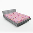 thumbnail image 1 of Ambesonne Sweets Fitted Sheet, Creative Delicious Fruit, Queen Size, Pale Pink Magenta Mint, 1 of 3