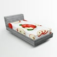 thumbnail image 1 of Ambesonne Sweets Fitted Sheet, Juicy Fresh Fruits Nature, Twin XL Size, Cream Scarlet, 1 of 3